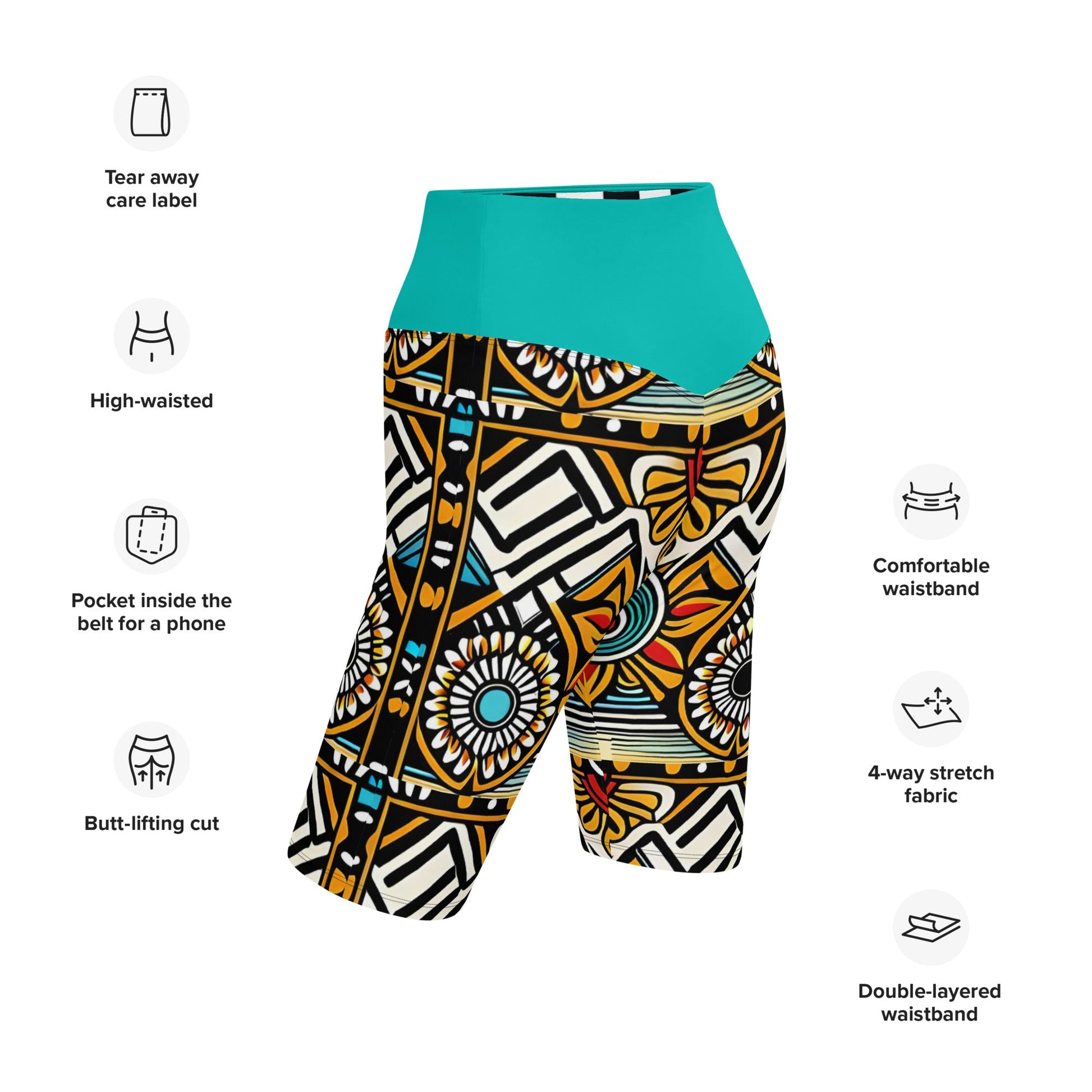 Trippie Hippie Biker Shorts - Sunflower Cabana