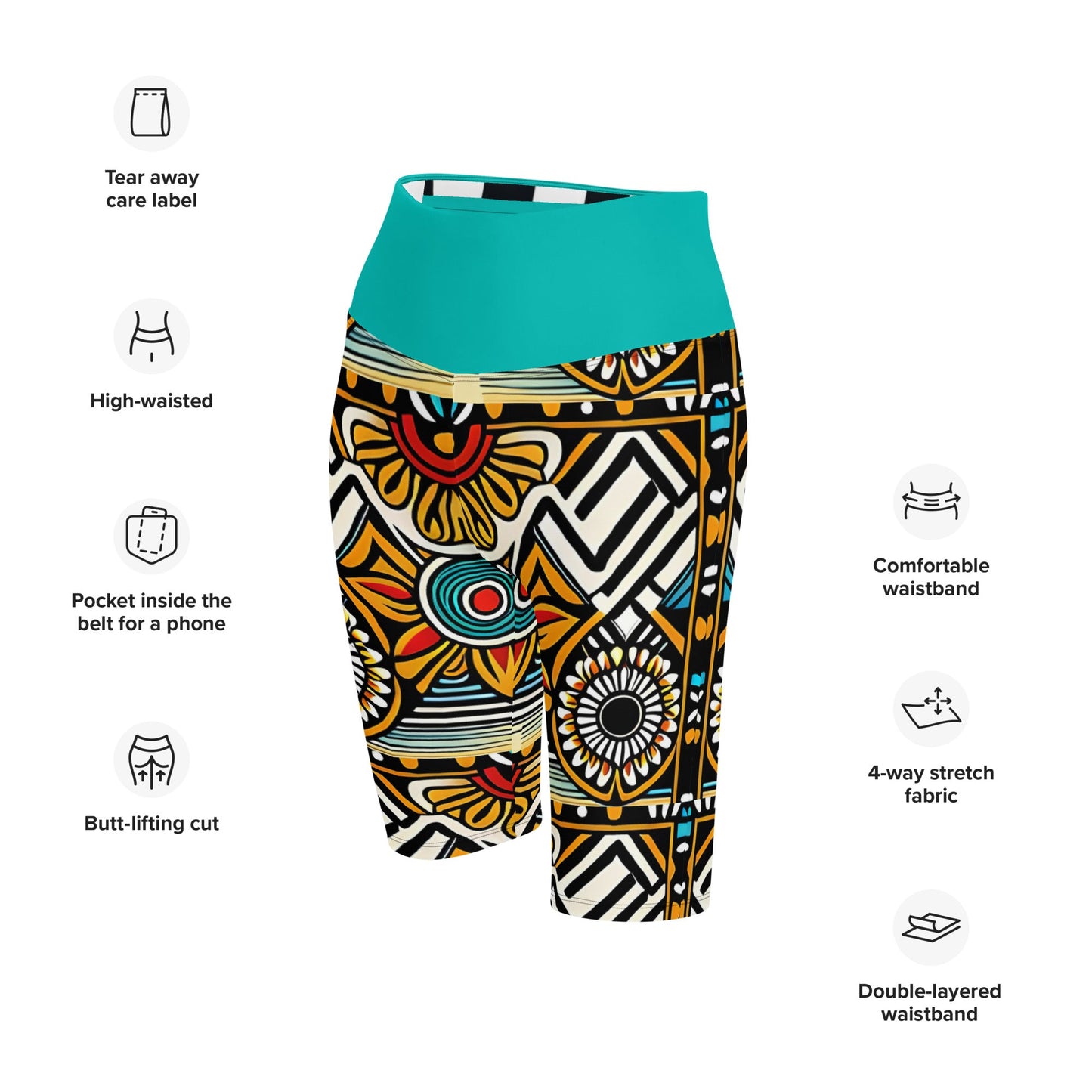 Trippie Hippie Biker Shorts - Sunflower Cabana