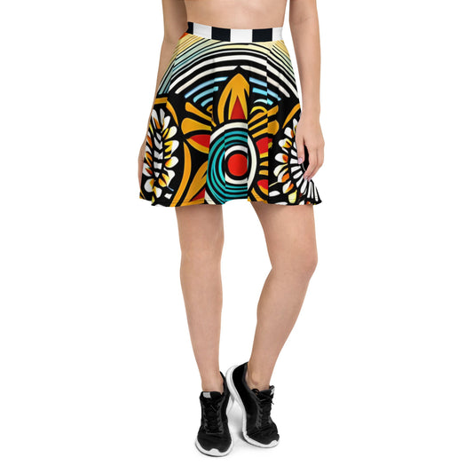 Trippie Hippie Skater Skirt - Sunflower Cabana