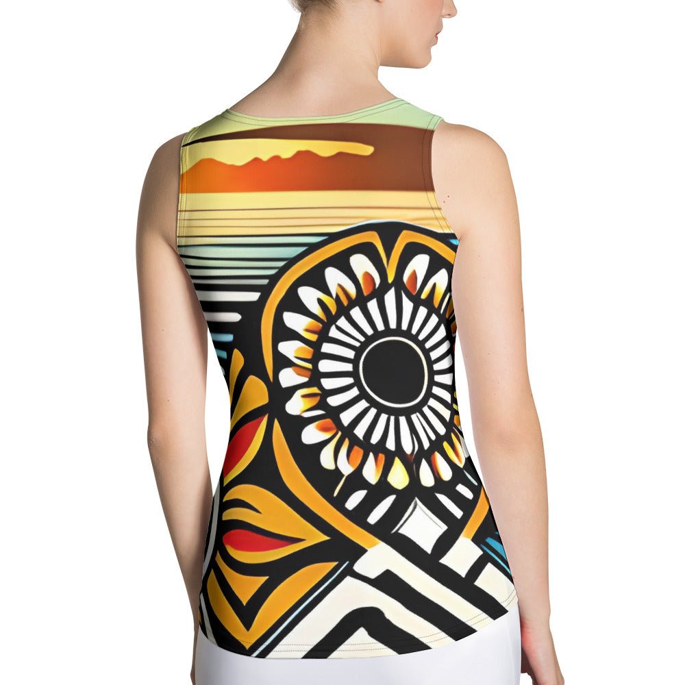 Trippie Hippie Sublimation Cut & Sew Tank Top - Sunflower Cabana