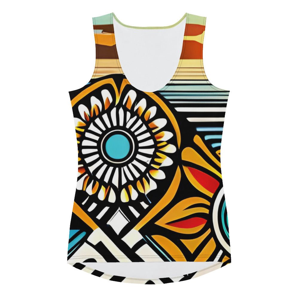 Trippie Hippie Sublimation Cut & Sew Tank Top - Sunflower Cabana