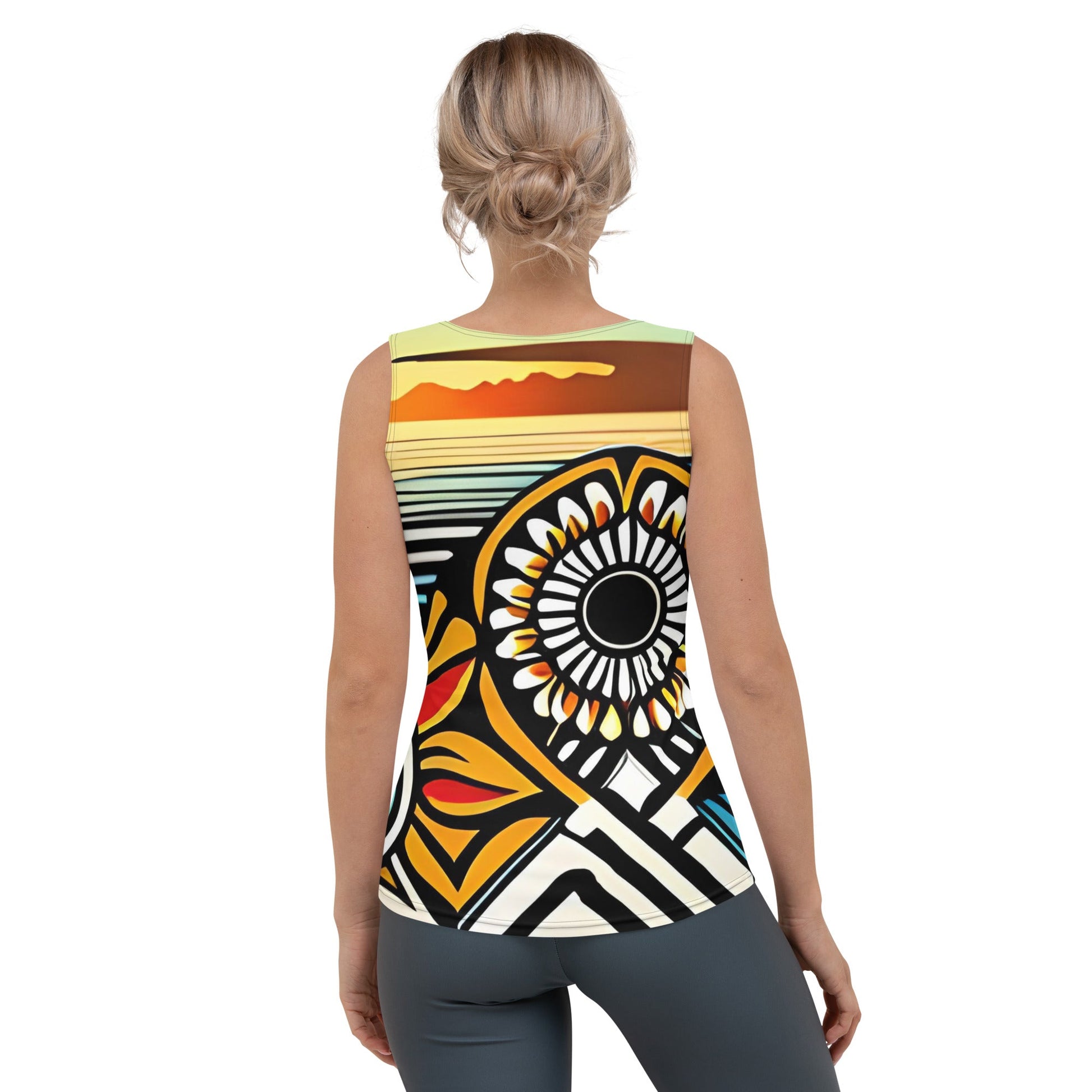 Trippie Hippie Sublimation Cut & Sew Tank Top - Sunflower Cabana