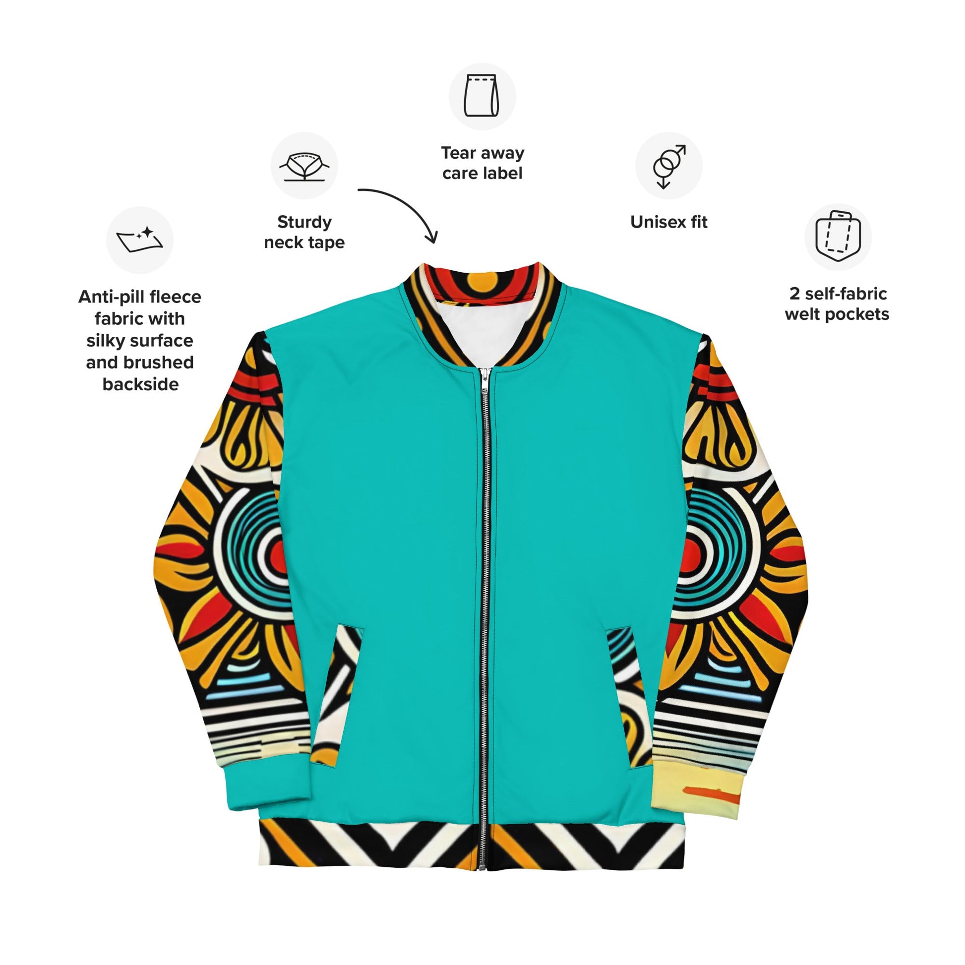 Trippie Hippie Unisex Bomber Jacket - Sunflower Cabana